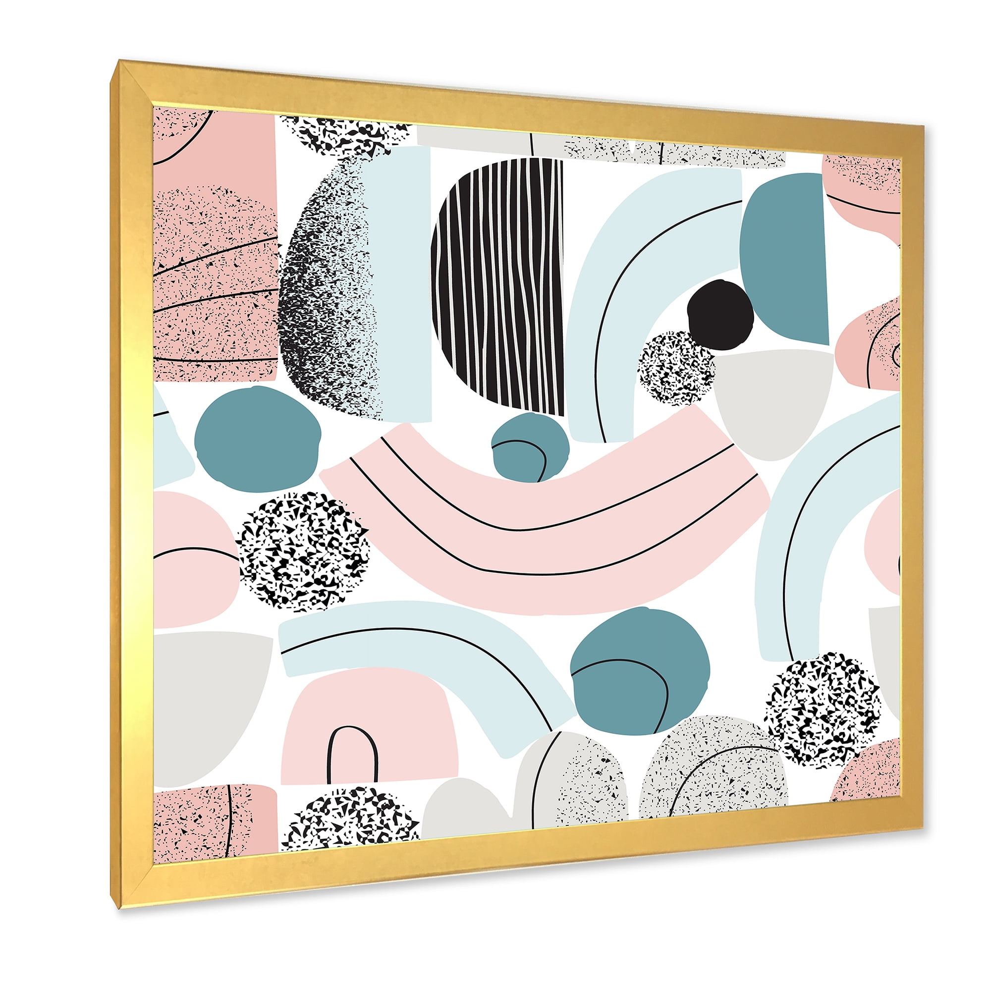 Designart 'Art Collage In Pastel Colors' Modern Framed Art Print