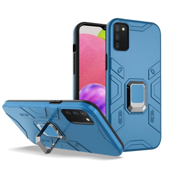 For Samsung Galaxy A03S SM-S134DL Advanced Cover Phone Case   Tempered Glass - Blue