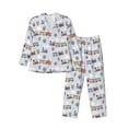 thumbnail image 1 of Fotbe Trains And Cactuse Pijama de Hombre con Estampado de Manga Larga, Conjunto de 2 Piezas, Ropa de Dormir Suave y Cómoda con Bolsillos-Large, 1 of 7