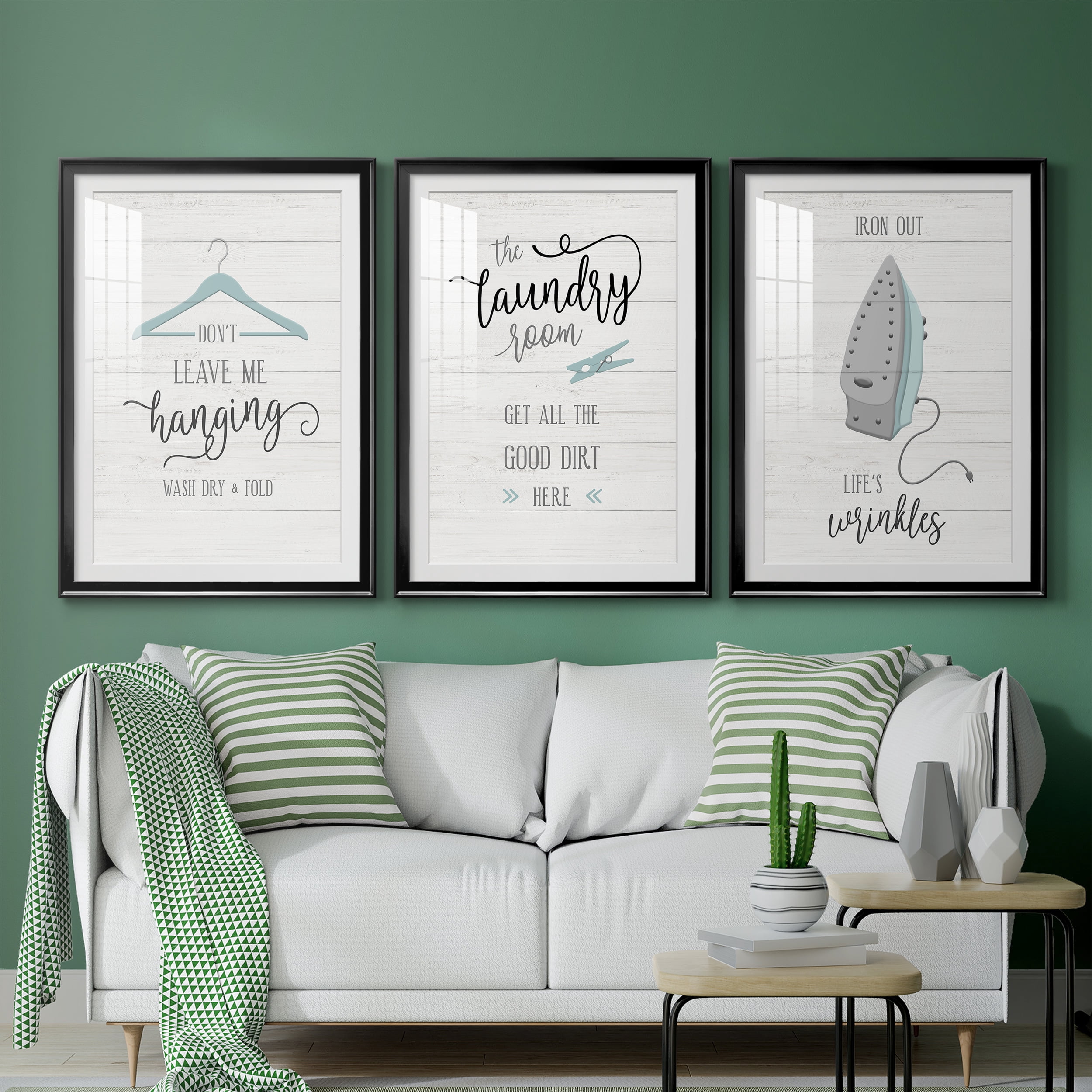 Don't Leave Premium Framed Prints Set of 3 - Ready to Hang - 26.5 x 36.5 Each - Black Frame