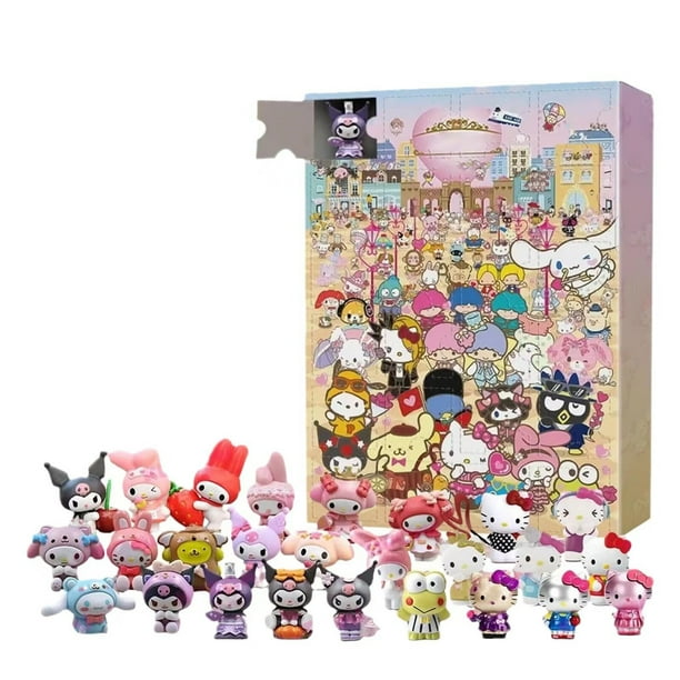 Calendario de Adviento de Navidad, 24 cuentas regresivas, adorno de Mickey lindo de Disney, figura de Mickey Mouse, adorno de muñeca de caja ciega