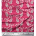 thumbnail image 1 of Soimoi Pink Rayon Crepe Fabric Floral & Paisley Print Sewing Fabric Yard 46 Inch Wide, 1 of 1