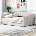 thumbnail image 2 of Upholstered Daybed with Underneath Storage, Full White Size | Offer Durability and Extra Storage for Your Home, 2 of 2