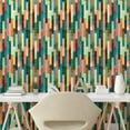 thumbnail image 3 of Ambesonne Retro Peel & Stick Wallpaper for Home, Colorful Grunge Stripes, 13"x36", Multicolor, 3 of 6