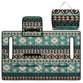 thumbnail image 3 of SEANATIVE Golf Cart Seat Cover, Compatible with EZGO, Club Car, Yamaha, 2-Seater Golf Cart Seat Towel Blanket with 4 Front Pockets, Quick Install, Washable, Green Brown Aztec Pattern, 3 of 7