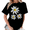 1-Black, variant on Giffimy Women Single Distressed White Yellow Daisy Floral Graphic Crew Neck Daily Casual Short Sleeve S-5XL Black Tops