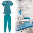 thumbnail image 1 of Conjunto de uniformes médicos para enfermeras, ropa de trabajo, uniformes de trabajo suaves, uniformes de SPA para masajes, SPA, esteticista, salón de Azul m Yinane Batas de enfermería, 1 of 8