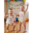 thumbnail image 4 of BemeyourBBs Half Way to One Clothes Baby Boy Girl 1/2 Half Birthday Outfit 1st Birthday Clothes Summer Romper 1/2 Embroidery Sleeveless Bodysuit Jumpsuit Playsuit, 4 of 9