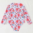 thumbnail image 6 of TOWED22 Toddler Swimsuits Girls Floral Printed Long Sleeve One Piece Rash Guard Swimsuit Cute Red,4-5 Y, 6 of 8