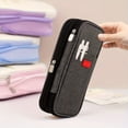 thumbnail image 3 of Large Capacity Pencil Case 4 Compartments, Expandable Multi-Layer Pen Bag with Mesh Pockets, Oxford Cloth Stationery Organizer for Students School Office Travel Black, 3 of 4