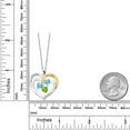 thumbnail image 2 of Gem Stone King Two Tone Swiss Blue Topaz and Green Peridot Created Moissanite `Forever in My Heart` Engraved Pendant Necklace for Women (1.60 cttw, Heart Shape 5MM, 18 inch Chain), 2 of 3