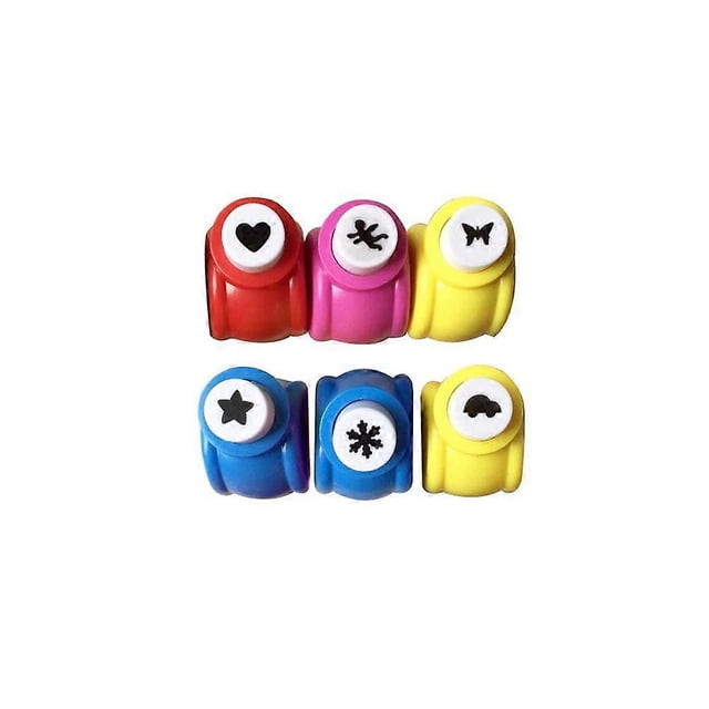 6pcs Scrapbooking Punches Handmade Hole Punchers Paper Cutter Hand Press Shapes Embossing Machine Decorative Craft Punch Perforator (Random Pattern an