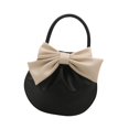 thumbnail image 4 of Bolso de mano para mujer con lazo de piel sintética, estilo hobo, para vacaciones de , viajes y playa. Negro, 4 of 8