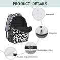 thumbnail image 4 of Black and White Leopard Print Backpack for School, Cute School Bag with Adjustable Shoulder Straps and Padded Back, 15.3"x11"x6.7", 4 of 5