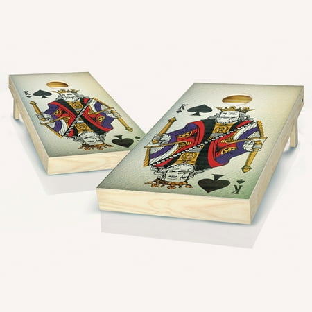 Skip's Garage King of Spades Solid Wood Cornhole Board Set