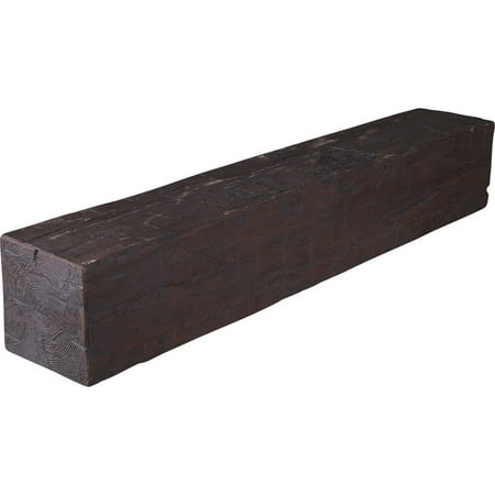 6"H x 10"D x 84"W Hand Hewn Faux Wood Fireplace Mantel, Rosewood