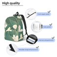thumbnail image 3 of Disketp Lotus Golden Line print Canvas Backpack Lightweight Travel Daypack Student Rucksack Laptop Backpack-Medium, 3 of 5