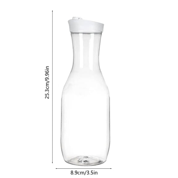 Rkxzt Plastic Water Bottle,Plastic Water Carafe with Flip Lid 33oz Clear Pitcher for Iced Tea Juices Beverages Cold Brew Bar Use,Kitchen Storage