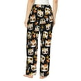 thumbnail image 3 of Goofa Flower Fox Printed Soft Pajama Pants for Women, Wide Leg Comfy Casual Lounge Yoga Pants-Medium, 3 of 9