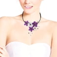 thumbnail image 6 of Floral Flair Purple Amethyst and Freshwater Pearl Choker Wrap Necklace, 6 of 6