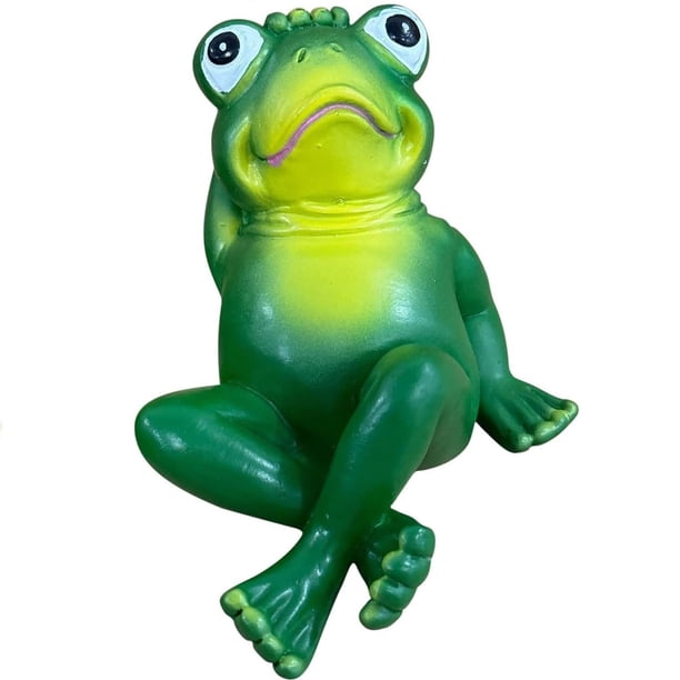 Figuritas de ranas bonitas, estatuas de animales, escultura de rana de resina, pequeños adornos decorativos para macetas de bonsái, escritorio, armario, jardín, patio.
