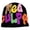 Black, variant on Yokua Stretchy Skull Cap With Colorful Skull Design Unisex Acrylic Knit Headwear