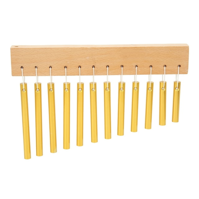 Carillón De Viento, Larga Vida útil, Compuesto De Madera Y Metal, Fácil De Tocar, Instrumento De Percusión De 12 Teclas, Dorado Para El Aula ANGGREK Cocina, Decoración y Otros