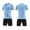 Blue, variant on Mens Soccer Outfit 2 Piece V Neck Quick Dry Breathable Short Sleeve Shirt and Shorts Football Training Athletic Set Blue Size S