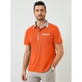 thumbnail image 6 of Demotime Men's Polo Shirts Casual Button-Down Shirts Short Sleeve Polo Shirts Orange M V Neck T Shirts Big and Tall Golf Solid Classic Stylish Tops, 6 of 7