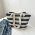 thumbnail image 1 of Nvzi Bolso de hombro tejido, bolso de mano tejido y bolso de cosméticos, bolso de mano tejido elegante para playa de verano, 10,82 x 4,13 x 10,82 pulgadas, azul, 1 of 5