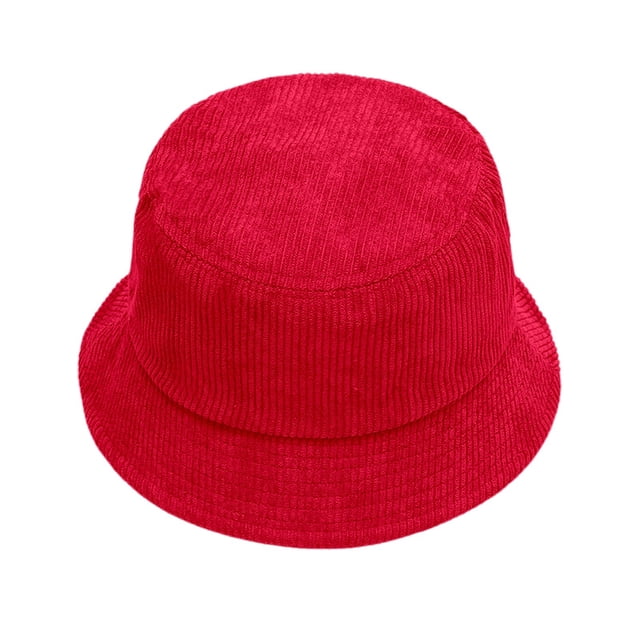 GDREDA Casquettes de Baseball pour Hommes Automne Hiver Chapeau de Pêcheur en Velours Côtelé Unisexe Style Rue Béret Chapeau Seau Réglable Rouge, Taille Unique