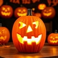 thumbnail image 4 of LEFXSMR Pumpkin Light, Glowing Large Plastic Pumpkin Decor with Led Lights, Waterproof Halloween Light for Yard Garden Outdoor Indoor Decor, 4 of 7