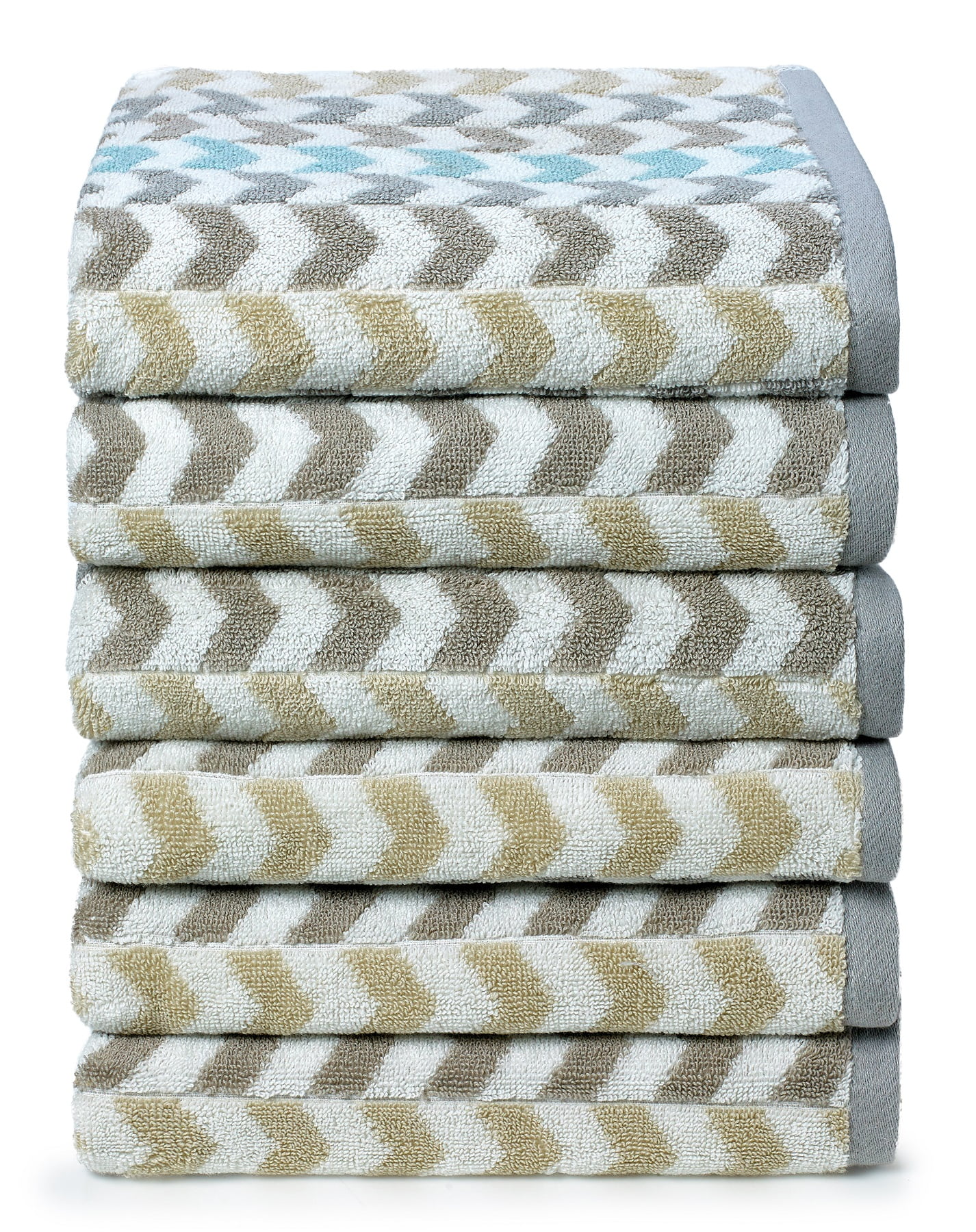 Super Soft And Absorbent Versailles Hand Towels Taupe Set of 6, 20" X