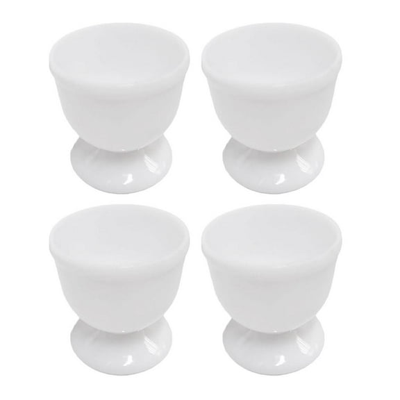 Egg Cups Set of 4, Lightweight Boiled Egg Holders Plastic Single Egg Stand Kitchen Gadgets Tools for Breakfast Party Dinning, White