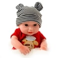 thumbnail image 4 of Muñeca Reborn de 10 pulgadas Hugo con accesorios de ropa para mayores de 3 Negro, 4 of 6