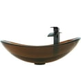 thumbnail image 4 of Novatto Babbuccia NSFC-324T136ORB Oval Clear Tea Brown Vessel Bathroom Combo Set, 4 of 5