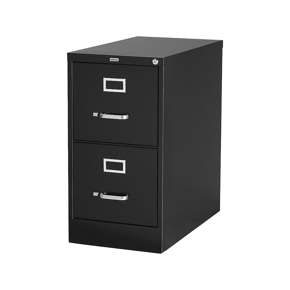 Staples 2-Drawer Vertical File Cabinet Locking Letter Black 25