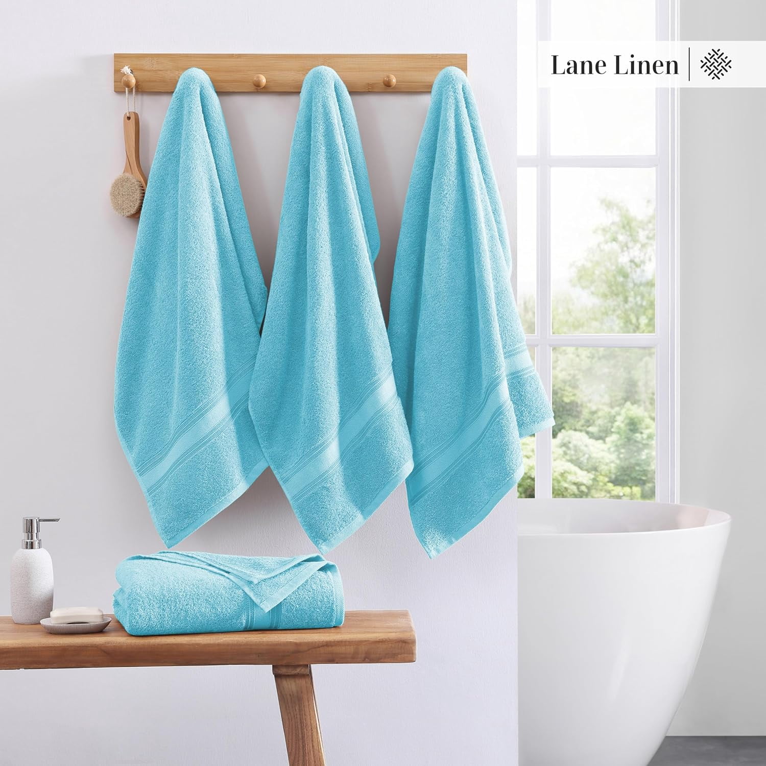 Extra Large Bath Towels for Bathroom, Zero Twist, 100% Cotton Quick Dry Bath Sheet Set, Bath Towel Sets for Bathroom, Soft Shower Towels, Hotel Towels, Luxury Bath Towels Set of 4 - Blue