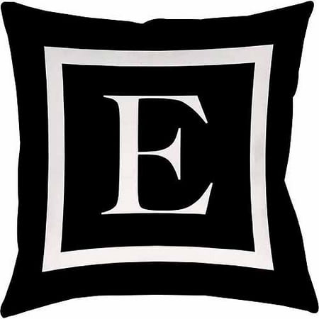 IDG Classic Block Monogram Decorative Pillow - Black
