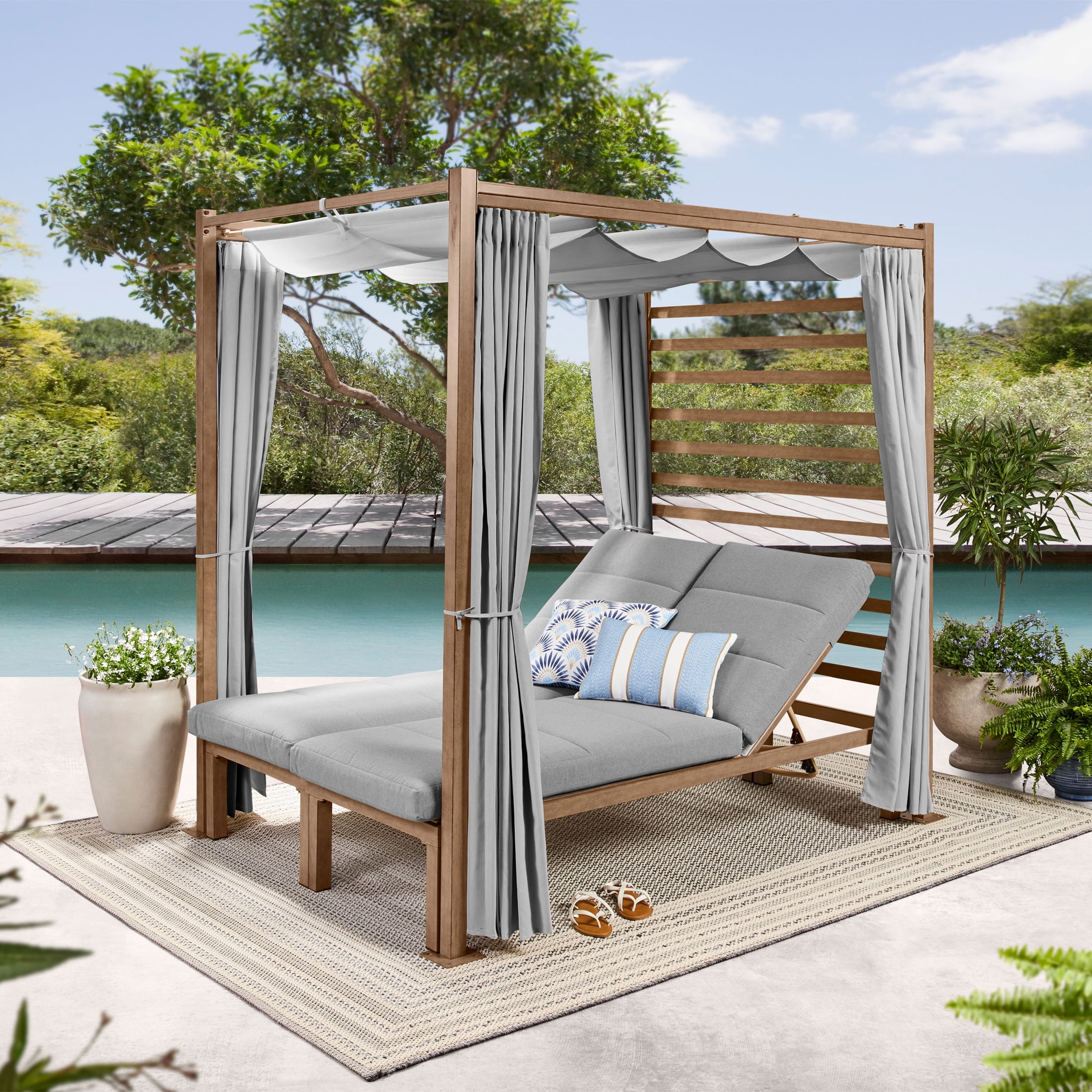 Better Homes & Gardens Marlow Adjustable Chaise Loungers, Grey, 2-Pack