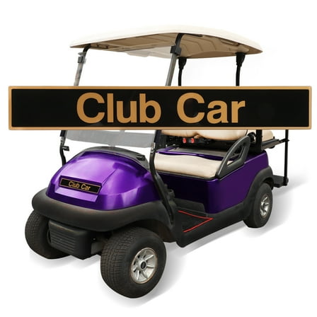 102502601 Roykaw Club Car Front Name Plate/Emblem for Precedent Golf Cart Models Black & Gold