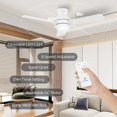 thumbnail image 3 of Ventilador de techo Vagizm 107 cm blanco con luz y control remoto, 3 of 7