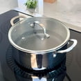 thumbnail image 5 of Lexi Home 4.8-Quart Diamond Tri-Ply Non Stick Casserole Pot with Glass Lid Stainless Steel Cookware, 5 of 8