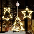 thumbnail image 1 of 3 luces navideñas para ventana, luces colgantes con pilas para ventana, luces LED con forma de estrella y campana para árbol de Navidad, luces para chimenea, decoración interior y exterior, 1 of 4