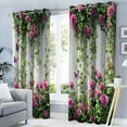 thumbnail image 2 of Emerald Green Blackout Curtains Roses Vines Curtains For Living Room Thermal Insulated Privacy Drapes For Bedroom, Natural Plant Landscape Print Window Treatment-38"W x 54"L (Pack of 2), 2 of 6