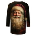 thumbnail image 4 of LEKWK Christmas 3/4 Sleeve Shirts for Women Funny Holiday Xmas Graphic Tops Crew Neck Going Out T Shirt Fashion Family Party Outfits, 4 of 5