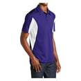 thumbnail image 4 of Yellow Rooster Mens Side Blocked Micropique Sport-Wick Polo Purple/ White L, 4 of 7