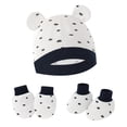 thumbnail image 4 of GYRATEDREAM Baby Hats and Mittens Infant Cotton Beanie Cap No Scratch Gloves Socks Set Newborn Hospital Hat for Newborn Boys Girls, 4 of 6