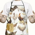 thumbnail image 2 of White Chicken Breed Pattern Apron-Garden Aprons for Women with Pockets-Cotton Linen Waterproof Kitchen Cooking Gardening Aprons Adjustable for Kitchen,Cooking,BBQ and Salon 33x27 Inch, 2 of 7