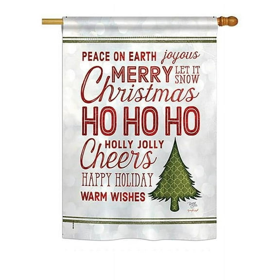 Breeze Decor BD-XM-H-114178-IP-BO-DS02-US Christmas Wishes Words Winter - Seasonal Christmas Impressions Decorative Vertical House Flag - 28 x 40 in.